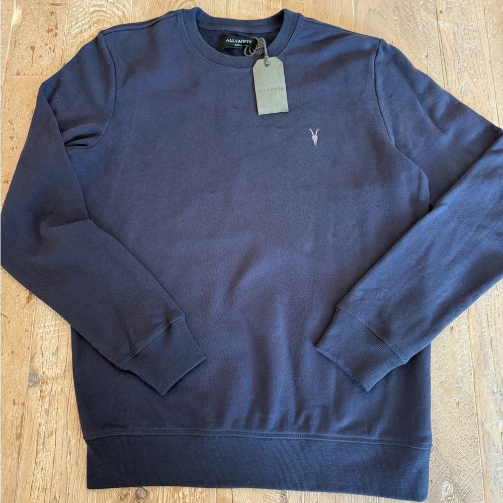 AllSaints Men's Dark Navy Crewneck Sweatshirt S NWT